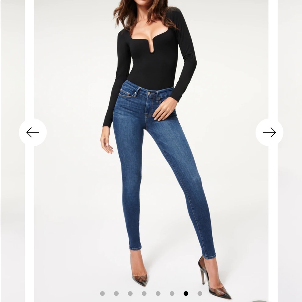 Good American Good Legs Crop High Rise Waist Skinny Jeans 0 00